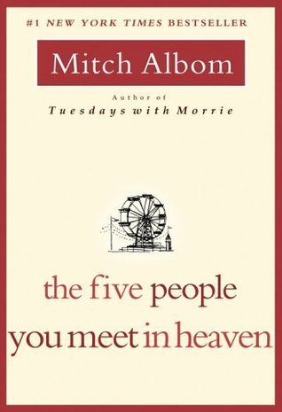 Cover of life‑changing books gem The Five People You Meet in Heaven with Ferris‑wheel illustration.