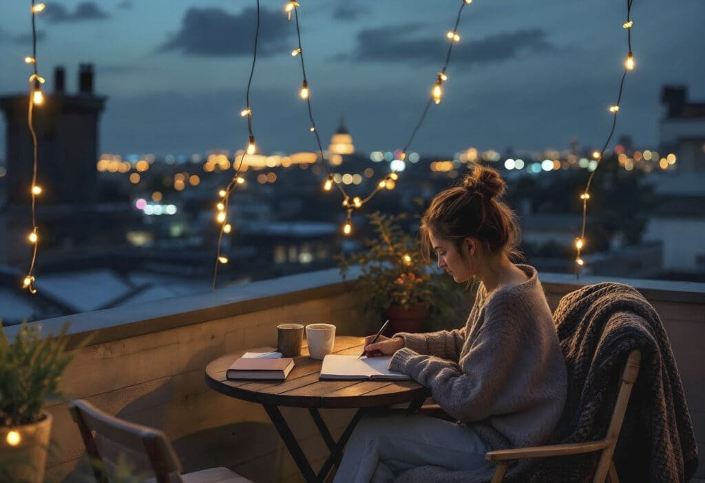 Rooftop café in East Africa with open sky and peaceful view