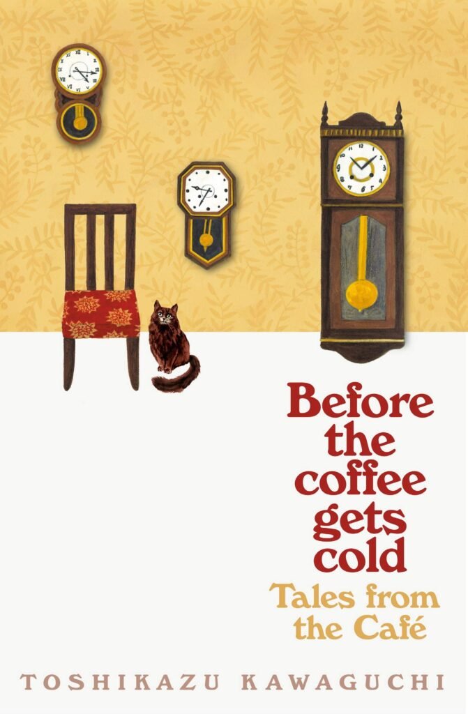 Pastel cover of life‑changing books sequel Before the Coffee Gets Cold: Tales from the Café with a table and coffee.