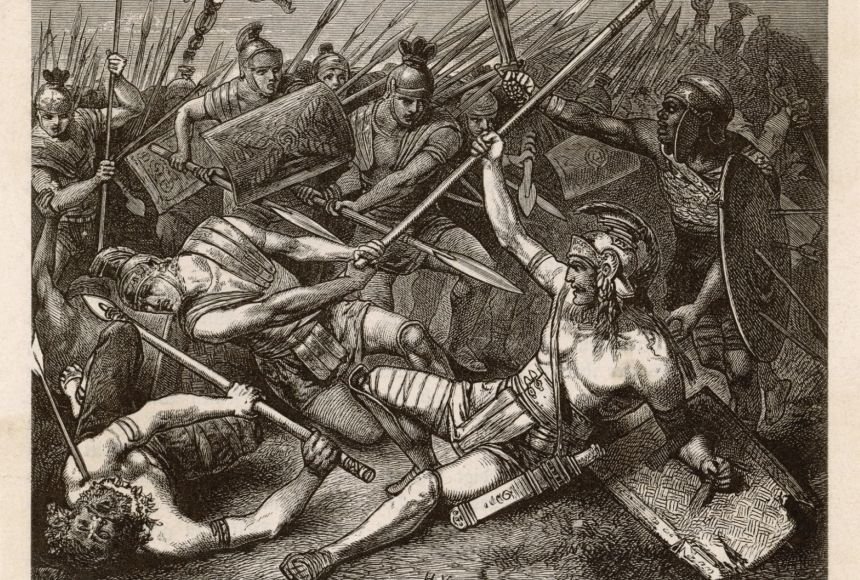 Spartacus’ defeat in battle as illustrated by Hermann Vogel. Photo: National Geographic