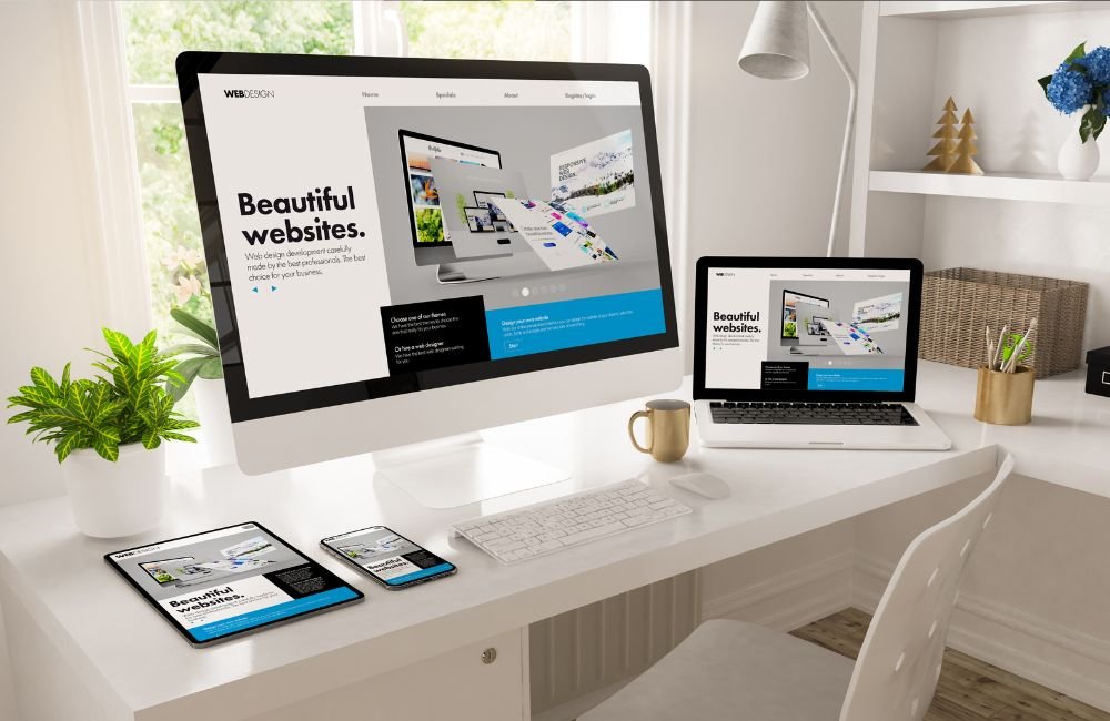 An image of a website open across multiple devices.