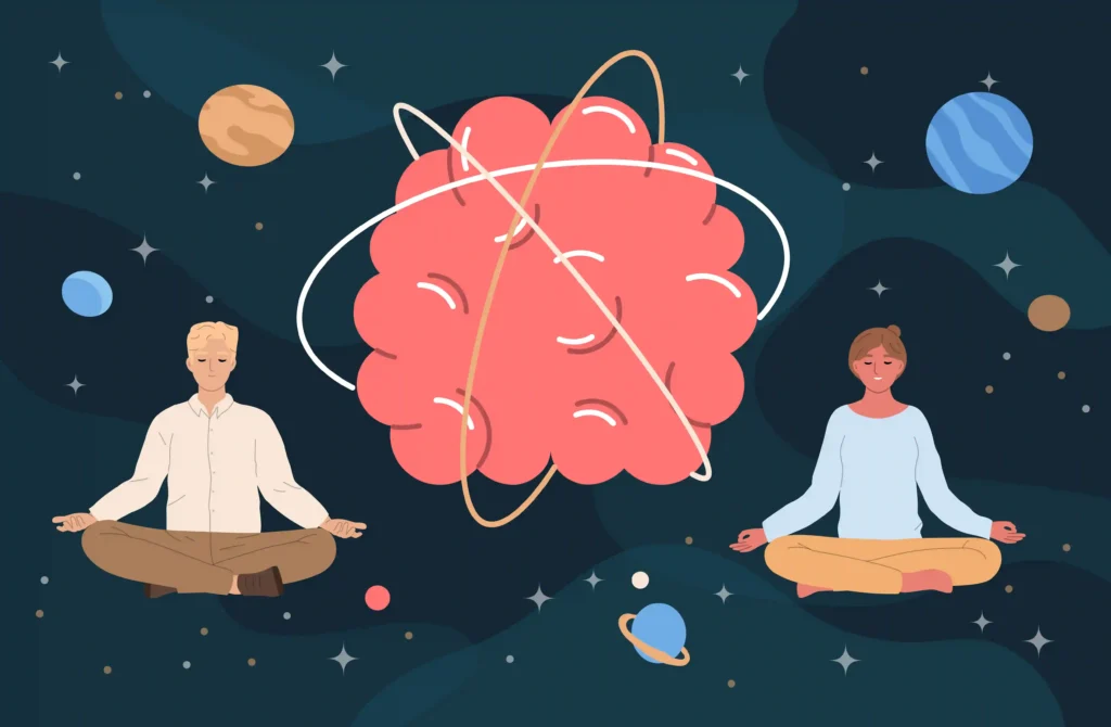 Science of silence brain recovery and mental clarity illustration