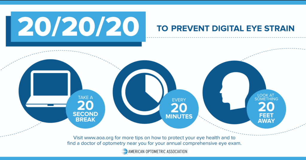 Digital detox tip for mindful social media use: follow the 20-20-20 rule to rest your eyes and mind