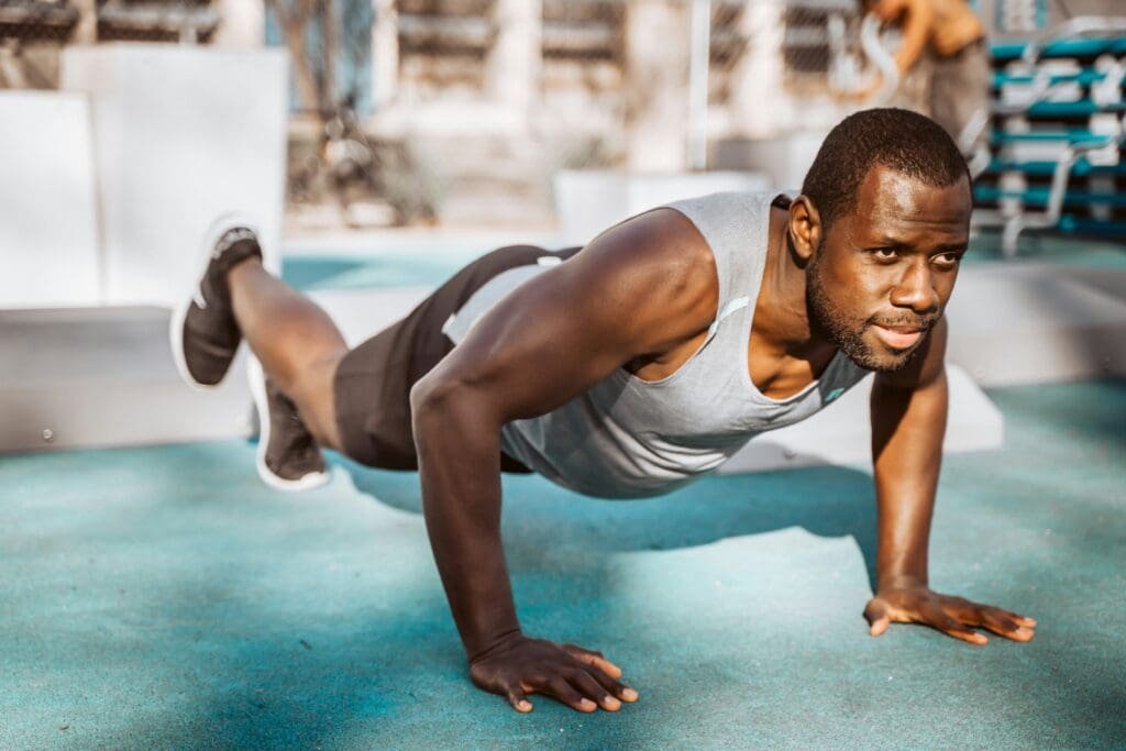 A man doing pushups