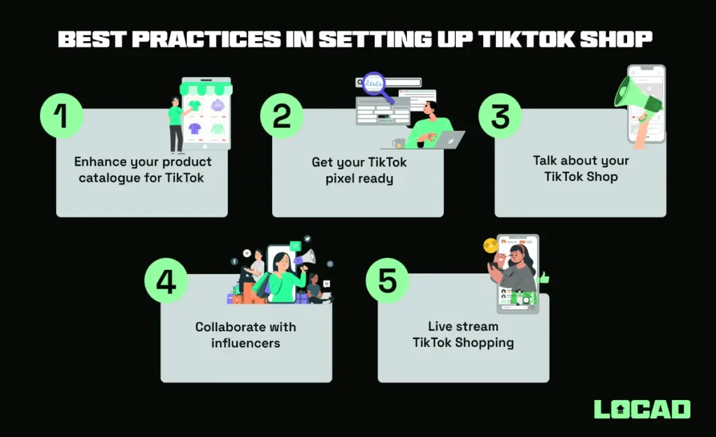 E-commerce seller strategizing TikTok Shop campaigns with videos, analytics, and influencer collaborations.